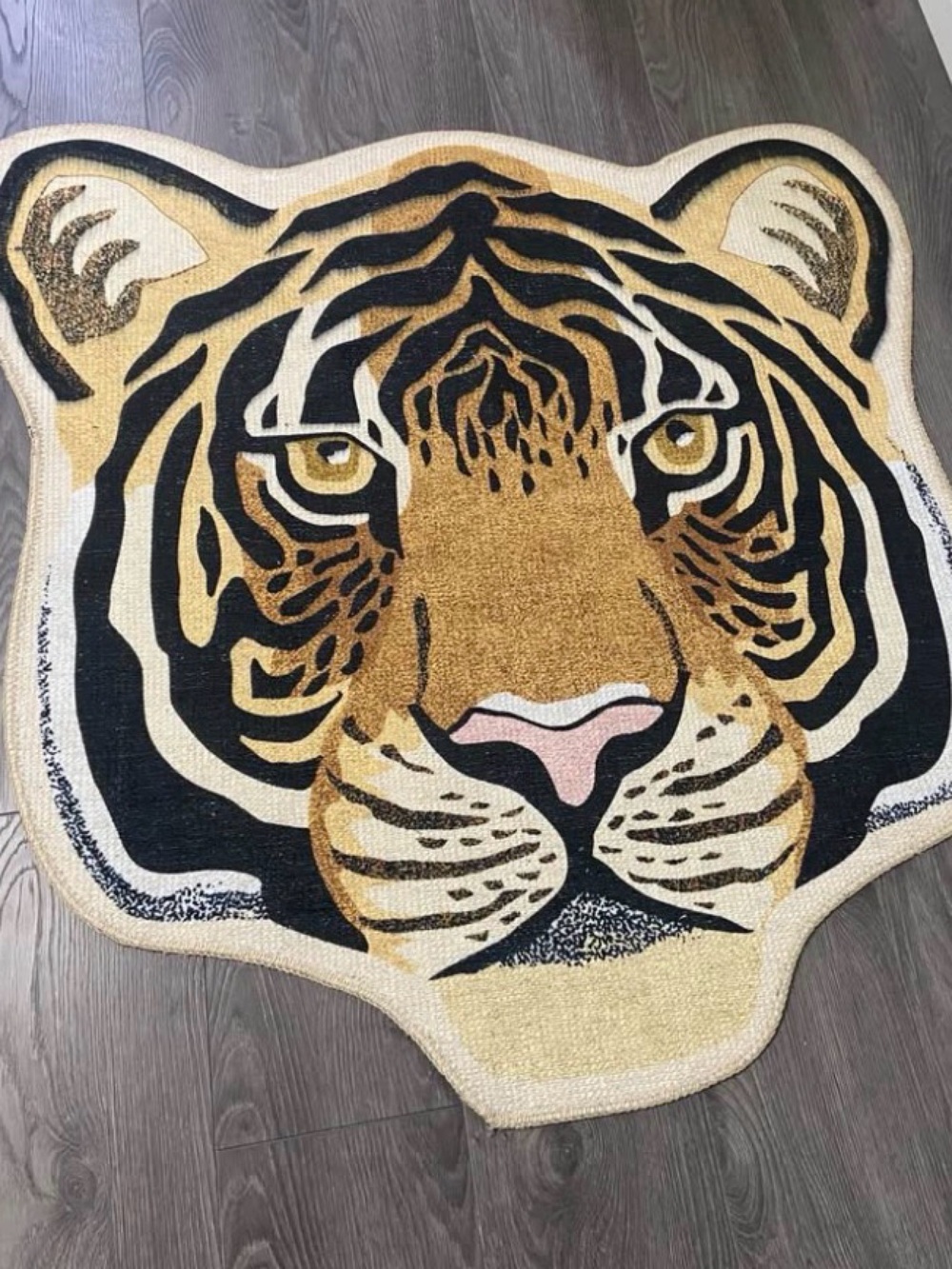 Tiger Head tapis - Gold, Black & Pink Accent
